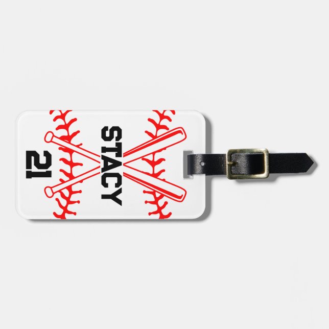 Personalisiert Sport Baseball Ball Bats Gepäckmark Gepäckanhänger (Vorderseite horizontal)