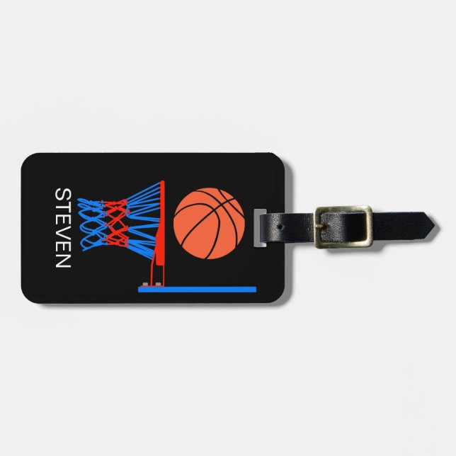 Personalisiert Sport Basketball Gepäckanhänger (Vorderseite horizontal)