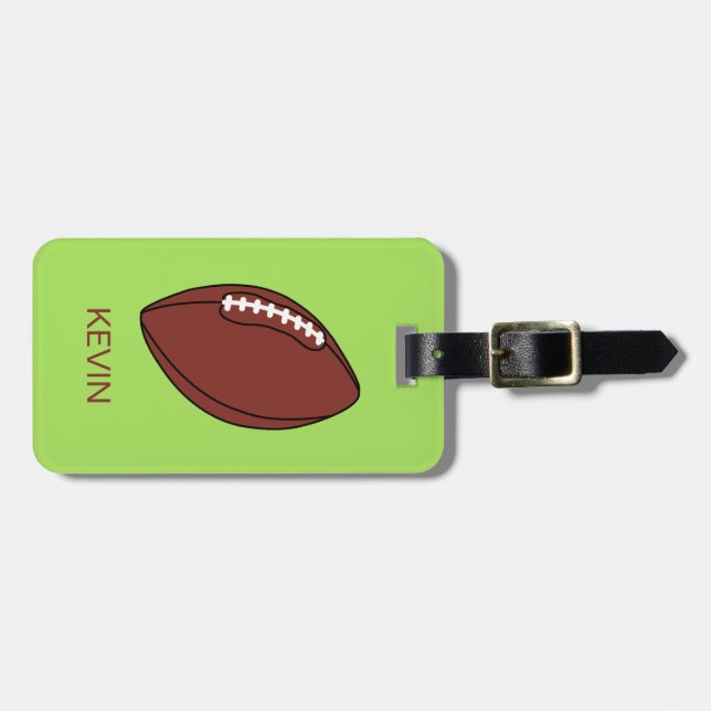 Personalisiert Sport Football Gepäckmarke Gepäckanhänger (Vorderseite horizontal)
