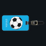 Personalisiert Sport Fußball Blau Gepäckanhänger<br><div class="desc">Personalisiert Sport Fußball Blue.</div>