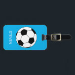 Personalisiert Sport Fußball Blau Gepäckanhänger<br><div class="desc">Personalisiert Sport Fußball Blue.</div>