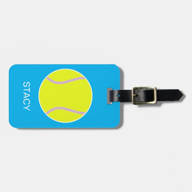 Personalisiert Sport Tennis Ball Gepäckmarke Gepäckanhänger (Vorderseite horizontal)