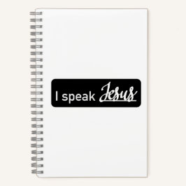 Personalisiert spreche ich Jesus Black & White auf Notizbuch