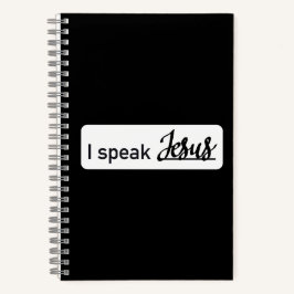 Personalisiert spreche ich Jesus Black & White auf Notizbuch