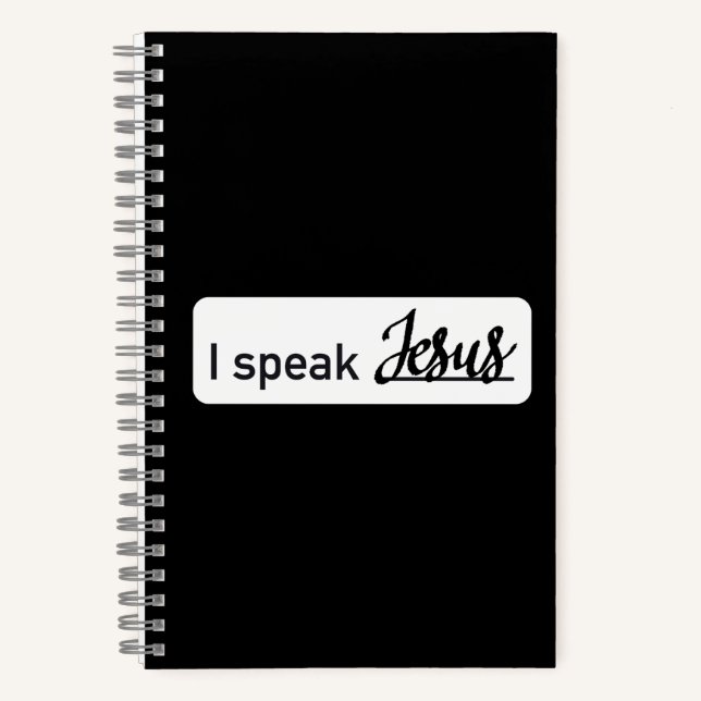 Personalisiert spreche ich Jesus Black & White auf Notizbuch (Vorderseite)