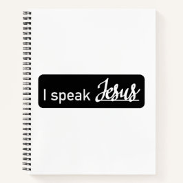 Personalisiert spreche ich Jesus Black & White auf Notizbuch