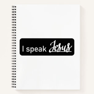 Personalisiert spreche ich Jesus Black & White auf Notizbuch