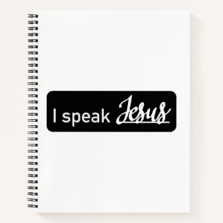 Personalisiert spreche ich Jesus Black & White auf Notizbuch