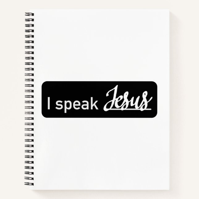 Personalisiert spreche ich Jesus Black & White auf Notizbuch (Vorderseite)