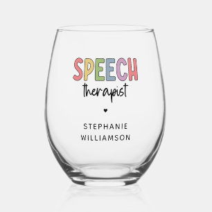 Personalisiert-Sprechtherapeut SLP Weinglas Ohne Stiel
