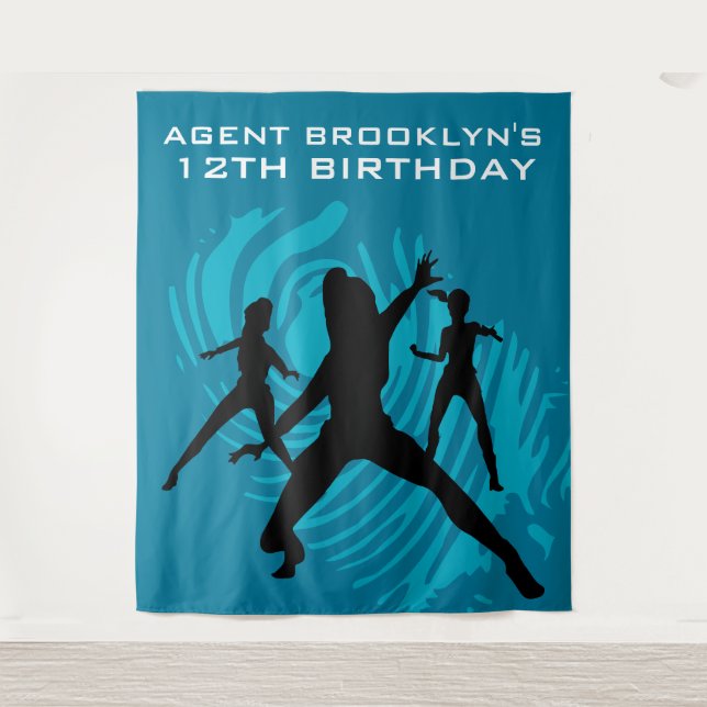 Personalisiert Spy Party Fingerprint Tapestry Wandteppich (Vorderseite)