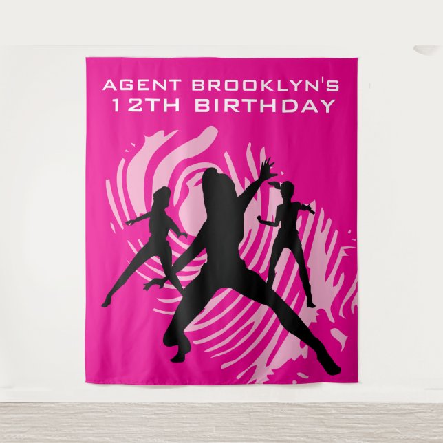 Personalisiert Spy Party Fingerprint Tapestry Wandteppich (Vorderseite)