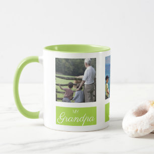 Personalisiert Square Collage Foto für Großvater Tasse