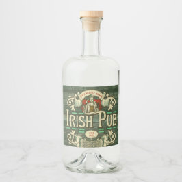 Personalisiert St Patricks Day Irish Pub Box Zeich Alkoholflaschenetikett