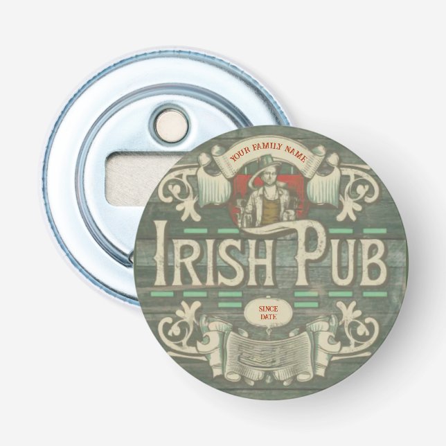 Personalisiert St Patricks Day Irish Pub Funny Flaschenöffner (Vorderseite)