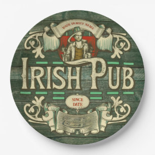 Personalisiert St Patricks Day Irish Pub Funny Pappteller