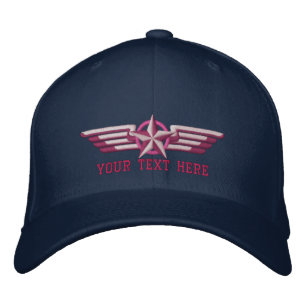Personalisiert-Star-Abzeichen-Pilotflüge Bestickte Baseballkappe