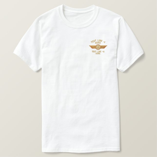 Personalisiert Star Compass Abzeichen Pilot Wings Bestickte Jacke (Design vorne)