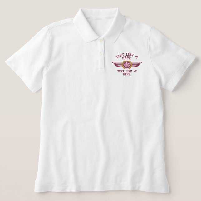 Personalisiert Star Laurels Abzeichen Pilot Wings (Design Vorderseite)