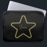 Personalisiert Star Tablet Case<br><div class="desc">Für den Film.. oder für jeden strahlenden Stern,  den Sie vielleicht kennen.. Ein schwarzer Hintergrund mit einem goldenen Stern...  und goldvergoldener,  kursiver Schrift.. personalisiert mit einem besonderen Namen.. Eine tolle Geschenkidee...  für Geburtstage,  Feiern,  Feiertage und vieles mehr...  oder eine Touch Vintagen Charmes zu Ihrem eigenen Gerät..</div>