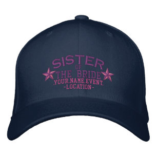 Personalisiert Stars Schwester der Braut in Rosa Bestickte Baseballkappe