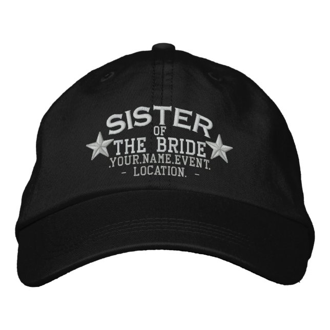 Personalisiert Stars Schwester der Brautstickerei Bestickte Baseballkappe (Vorderseite)