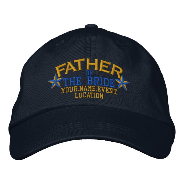 Personalisiert Stars Vater der Braut Bestickte Baseballkappe (Vorderseite)