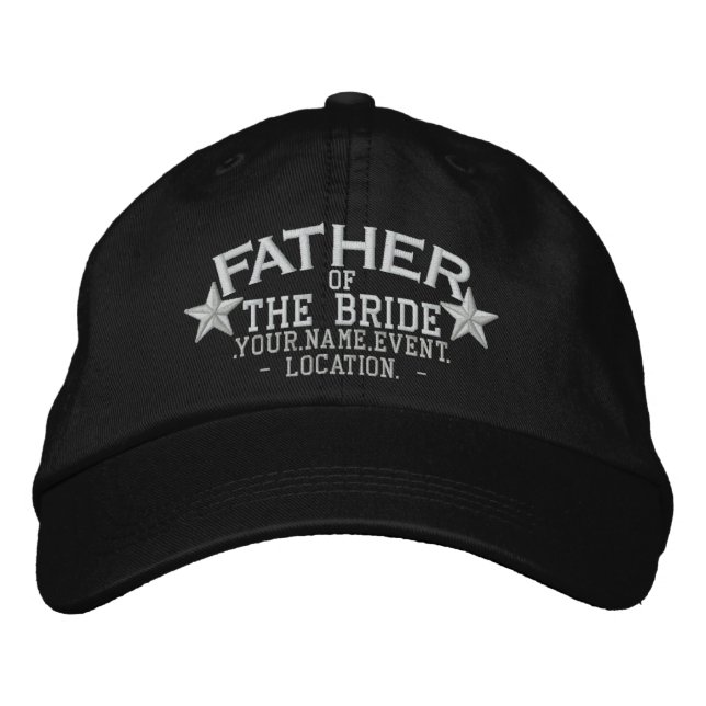 Personalisiert Stars Vater der Brautstickerei Bestickte Baseballkappe (Vorderseite)