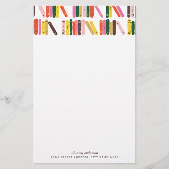 Personalisiert Stationery Bookworm Briefpapier (Vorderseite)