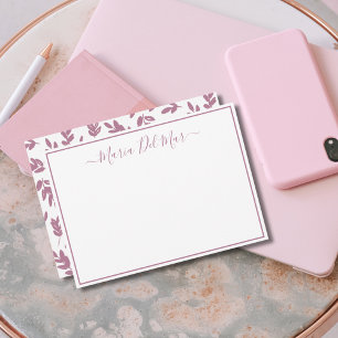 Personalisiert Stationery Botanische Dusty Rose Mitteilungskarte