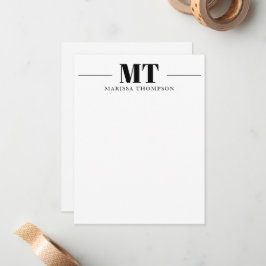 Personalisiert Stationery Dick Serif Mit Monogramm Mitteilungskarte