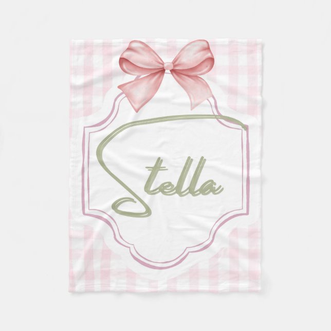 Personalisiert Stella Baby Girl Kinderzimmer Bow&G Fleecedecke (Vorderseite)