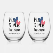 Personalisiert Stemless Wine Glass Set