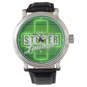 Personalisiert Stoner Lounge NAME Imitate Neon Bar Armbanduhr