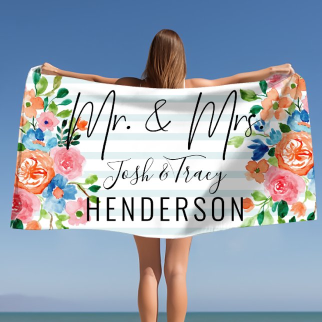 Personalisiert Strandtuch (Personalized Mr. and Mrs Beach Towel)