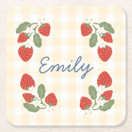 Personalisiert Strawberry Berry Sweet Party Picnic Rechteckiger Pappuntersetzer