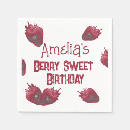 Personalisiert Strawberry Birthday Serviette