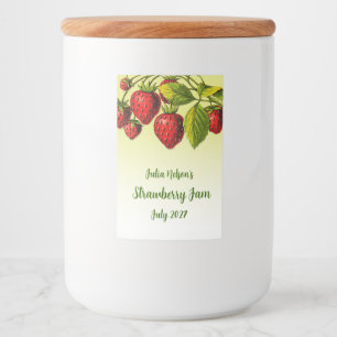 Personalisiert Strawberry Yellow Ombre Jam Jar Lebensmitteletikett