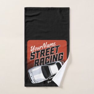 Personalisiert Street Racing Race Auto Motorsport Badhandtuch Set