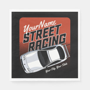 Personalisiert Street Racing Race Auto Motorsport Serviette