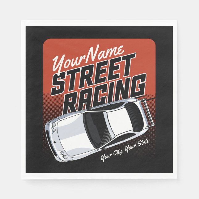 Personalisiert Street Racing Race Auto Motorsport Serviette (Vorderseite)