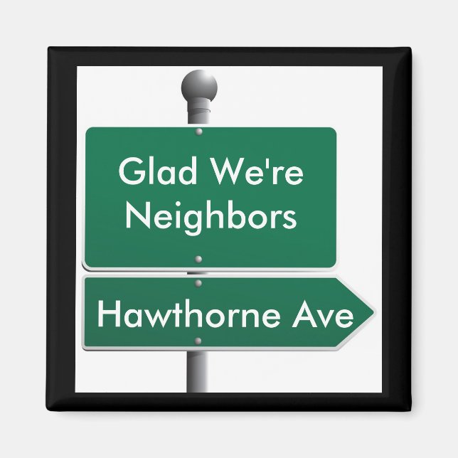 Personalisiert Street Sign Neighbor Magnet (Vorne)