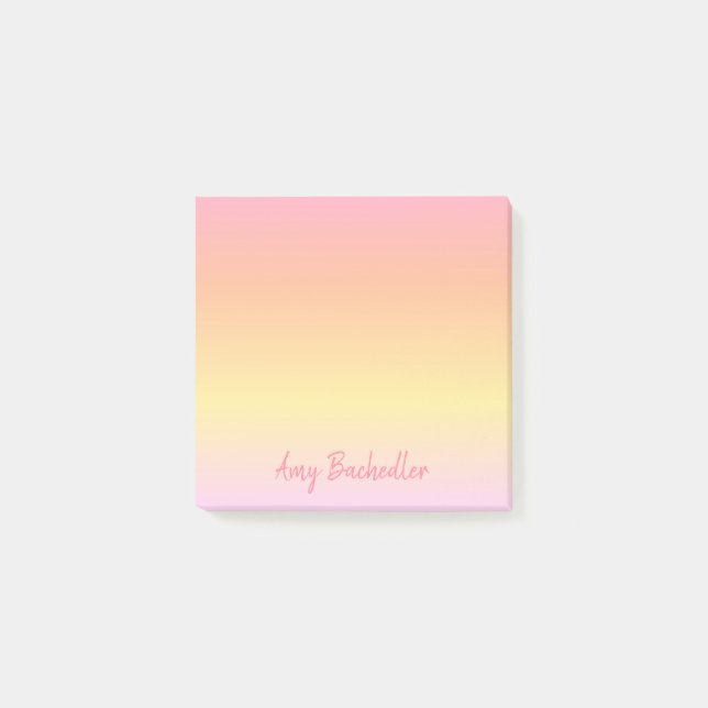 Personalisiert subtile Ombre Sunset Post-it Klebezettel (Vorderseite)