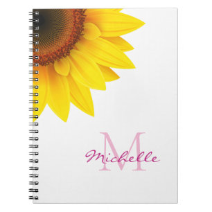 Personalisiert Sunflower Monogram Notizblock