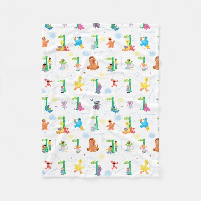 Personalisiert Sunny Day Sesame Street Pattern Fleecedecke (Vorderseite)