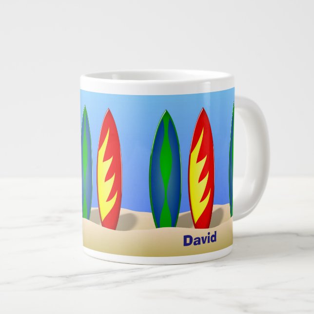 Personalisiert Surfer Typ Kaffeegeschenk Tasse (Vorderseite Rechts)