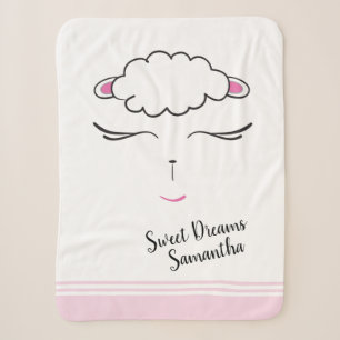 Personalisiert, süße Träume, Lamm, Rosa, Baby Sherpadecke