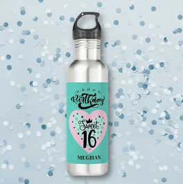Personalisiert Sweet 16 Birthday Wasser Flasche Edelstahlflasche
