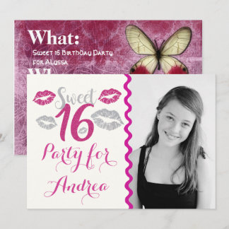 Personalisiert Sweet 16 Einladungen zur Geburtstag