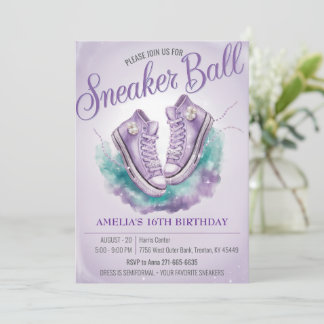 Personalisiert Sweet 16. Geburtstag Sneaker Ball Einladung